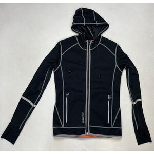 Saunatek Sauna Sweat Suit Full Zip Hoodie Women Small Black